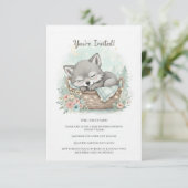 Adorable, fluffy baby wolf  Baby Shower  Kaart (Staand voorkant)