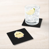 Adorable Fluffy Chibi Chick Kartonnen Onderzetters (Insitu)
