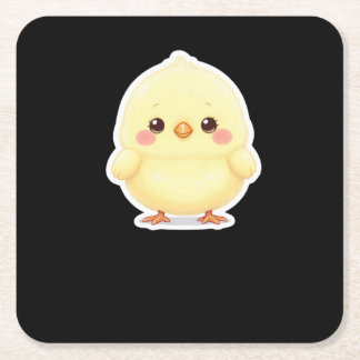Adorable Fluffy Chibi Chick Kartonnen Onderzetters