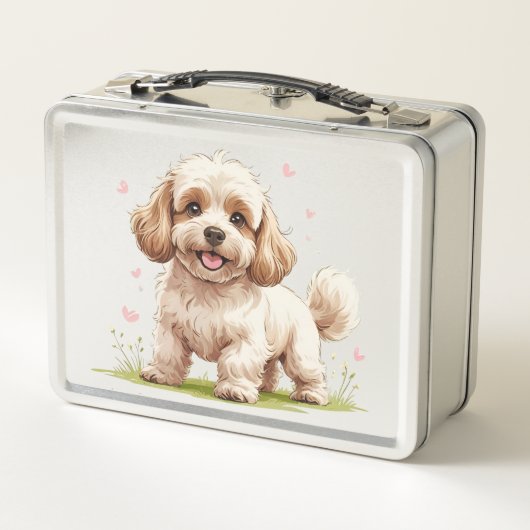 Adorable Fluffy Cockapoo Puppy Lunch Box (Achterkant)