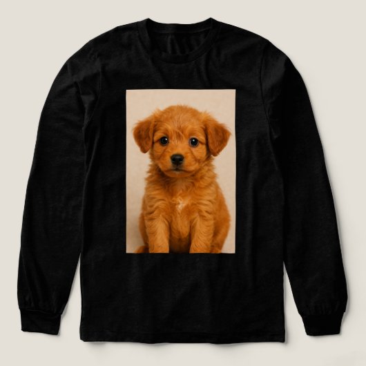 Adorable Fluffy Puppy Face | Cute Dog Lover T-Shir Tri-Blend Shirt (Voorkant)
