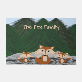 Adorable Fox Family Deurmat