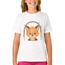 Adorable Fox Peek T-shirt voor Kinderen – Mooie Bo