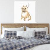 Adorable french bulldog puppy canvas afdruk (Insitu (Slaapkamer))