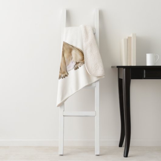 Adorable french bulldog puppy sherpa deken (In situ)