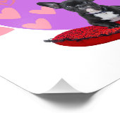 Adorable frienchie puppy  with hearts foto afdruk (Hoek)