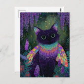 Adorable Funny Black Cat Fairy Briefkaart (Voorkant / Achterkant)