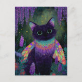 Adorable Funny Black Cat Fairy Briefkaart (Voorkant)