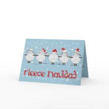 Adorable FUNNY Fleece Navidad Christmas Sheep