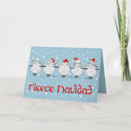 Adorable FUNNY Fleece Navidad Christmas Sheep Feestdagen Kaart