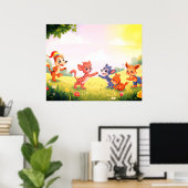 Adorable Furry Animals for Your Little Ones Wall  Poster (Thuiskantoor)