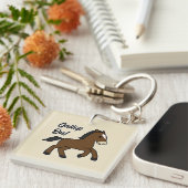 Adorable Gallop On! Happy Foal Kawaii Horse Design Sleutelhanger (Voorkant Rechts)