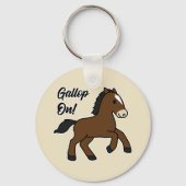 Adorable Gallop On! Happy Foal Kawaii Horse Design Sleutelhanger (Voorkant)