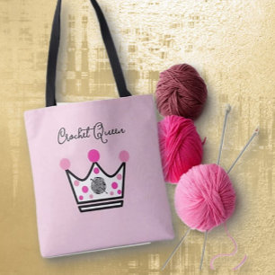 Adorable Gehaakte Koningin Cadeau Tote Bag