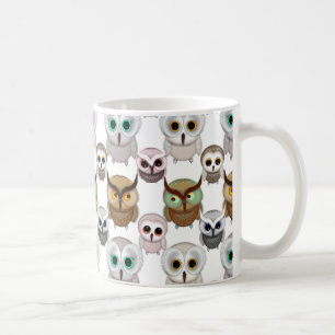 Adorable Geïllustreerde Uilen Patroon Koffiemok