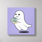 Adorable Ghost Cute Halloween Illustration Canvas Afdruk (Voorkant)
