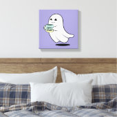 Adorable Ghost Cute Halloween Illustration Canvas Afdruk (Insitu (Slaapkamer))