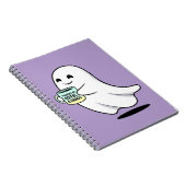 Adorable Ghost Cute Halloween Illustration Notitieboek (Rechterzijde)
