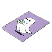 Adorable Ghost Cute Halloween Illustration Notitieboek (Linkerzijde)