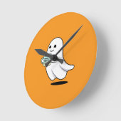 Adorable Ghost Cute Halloween Illustration Ronde Klok (Hoek)