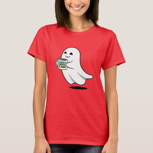 Adorable Ghost Cute Halloween Illustration T-shirt (Voorkant)
