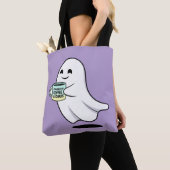 Adorable Ghost Cute Halloween Illustration Tote Bag (Dichtbij)