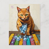 Adorable Ginger Cat and Ice Briefkaart (Voorkant)