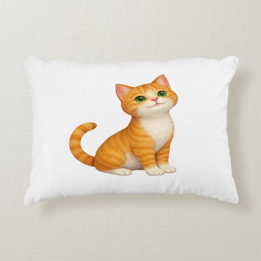 Adorable Ginger Kitten Throw Pillow Accent Kussen (Voorkant)