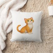Adorable Ginger Kitten Throw Pillow Kussen (Deken)
