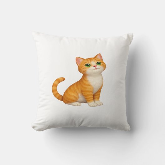 Adorable Ginger Kitten Throw Pillow Kussen (Voorkant)