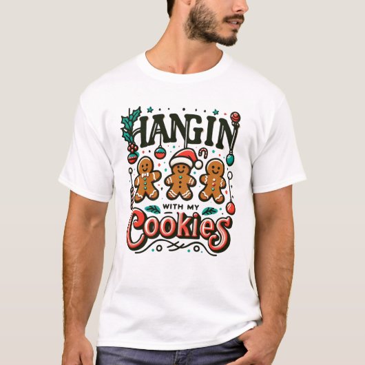 Adorable Gingerbread Christmas Graphic Holiday Art T-shirt (Voorkant)
