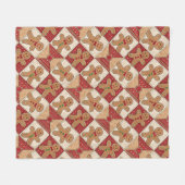 Adorable Gingerbread Man Patchwork Christmas Fleece Deken (Voorkant (Horizontaal))