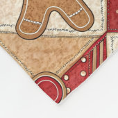 Adorable Gingerbread Man Patchwork Christmas Fleece Deken (Hoek)