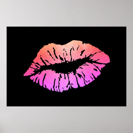 Adorable Glittery Lips,Kus Poster (Voorkant)