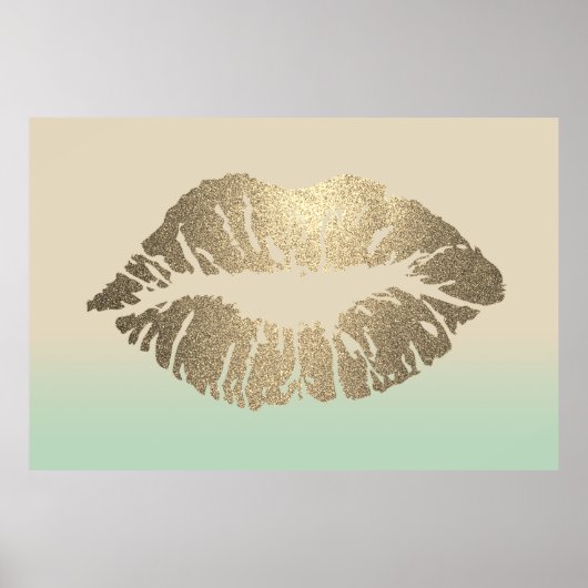 Adorable Glittery Lips,Kus Poster (Voorkant)