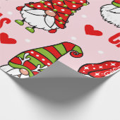 Adorable Gnome Gnomie Christmas Holiday Pattern Cadeaupapier (Hoek)