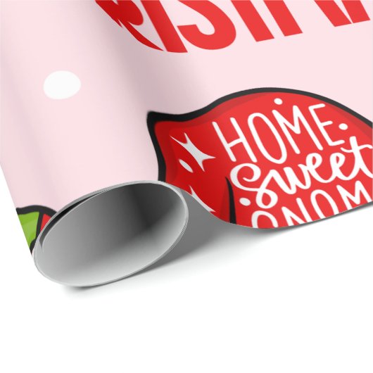 Adorable Gnome Gnomie Christmas Holiday Pattern Cadeaupapier (Rol Hoek)