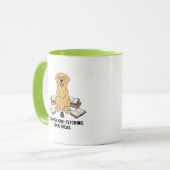 Adorable Golden Retriever Author Cartoon Design Mok (Voorkant links)