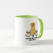 Adorable Golden Retriever Author Cartoon Design Mok (Voorkant rechts)