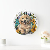 Adorable Golden Retriever Puppy Dog Grote Klok (Huis)