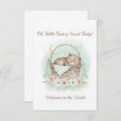 Adorable,  grizzly bear cub  Baby Shower  Bedankkaart (Voorkant / Achterkant)