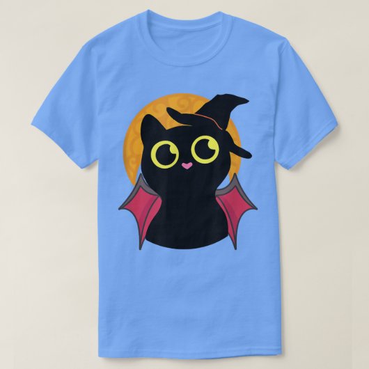 Adorable Halloween Black Cat Costume Witch Hat &Mo T-shirt (Design voorkant)