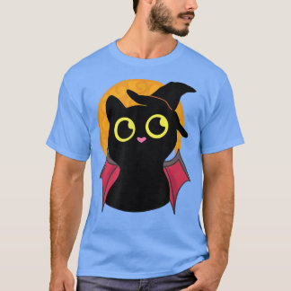 Adorable Halloween Black Cat Costume Witch Hat &Mo T-shirt