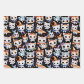 Adorable Halloween Puppies & Kittens Watercolor Inpakpapier Vel (Voorkant 3)