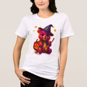 Adorable Halloween Teddy Witch Tri-Blend Shirt (Voorkant)