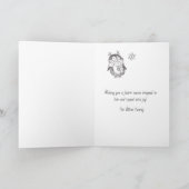 Adorable Hand Drawn Penguin Family Christmas Card Feestdagen Kaart (Binnen)