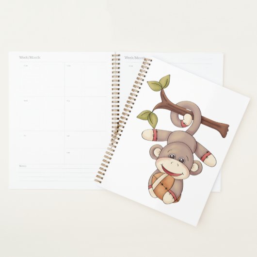 Adorable Hanging Monkey with Football Planner (Display)