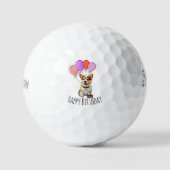 Adorable 'Happy Birthday' Pink Corgi Birthday Gift Golfballen (Voorkant)