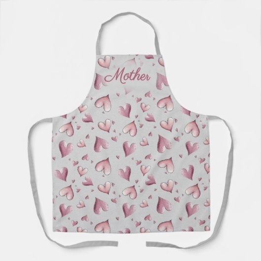 Adorable Hearts Pattern Apron Schort (Voorkant)