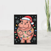 Adorable Hip Wrapped Christmas Light Santa Hat Win Kaart (Voorkant)